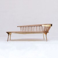 <a href="https://www.galeriegosserez.com/artistes/loellmann-valentin.html">Valentin Loellmann </a> - Brass - Lounge Chair with Spindled Back